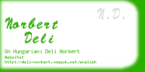 norbert deli business card
